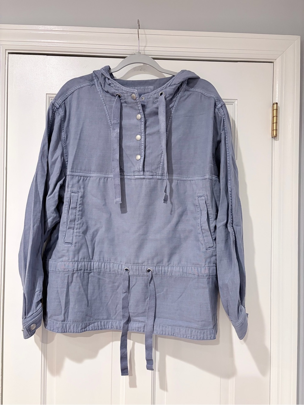 American Eagle Blue Cotton Popover Hooded Jacket XL EUC
